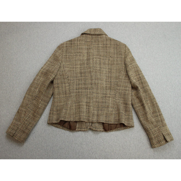 Talbots Blazer Womens Size 8 Brown 2 Button Front Wool Blend Long Sleeve - Picture 2 of 13